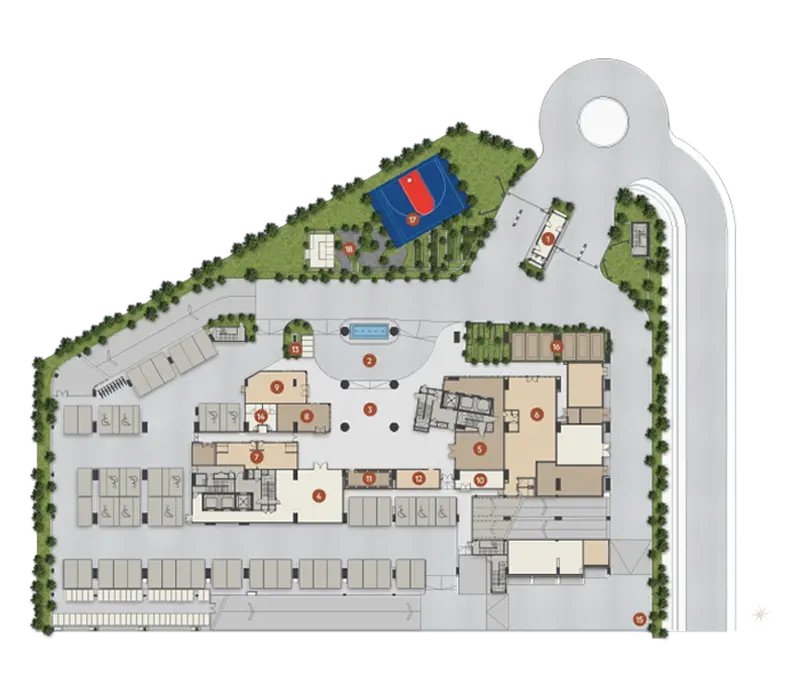 OAKA ground floor facilities map